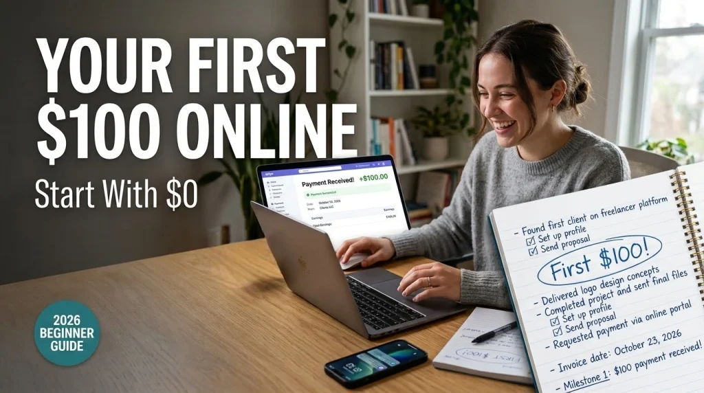 How Can Beginners Make Their First $100 Online Without Spending Any Money? (2026 Guide)