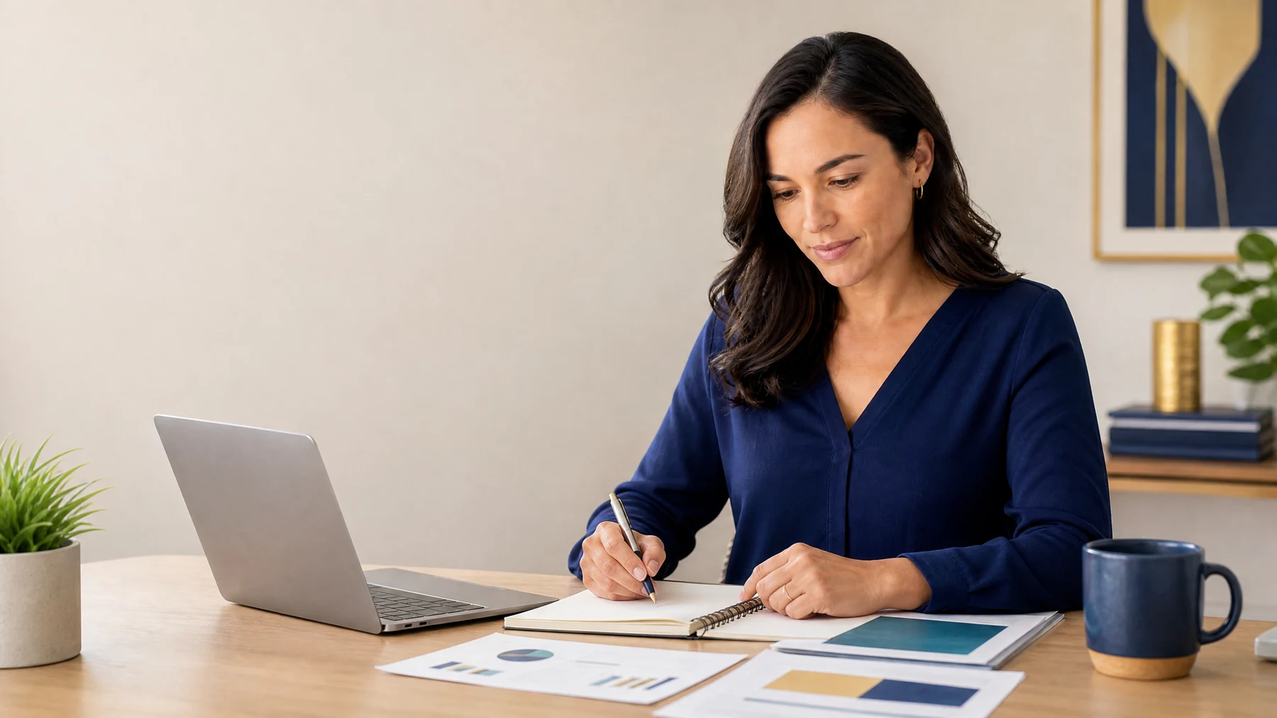 Employee preparing accomplishments and compensation notes before asking for a raise