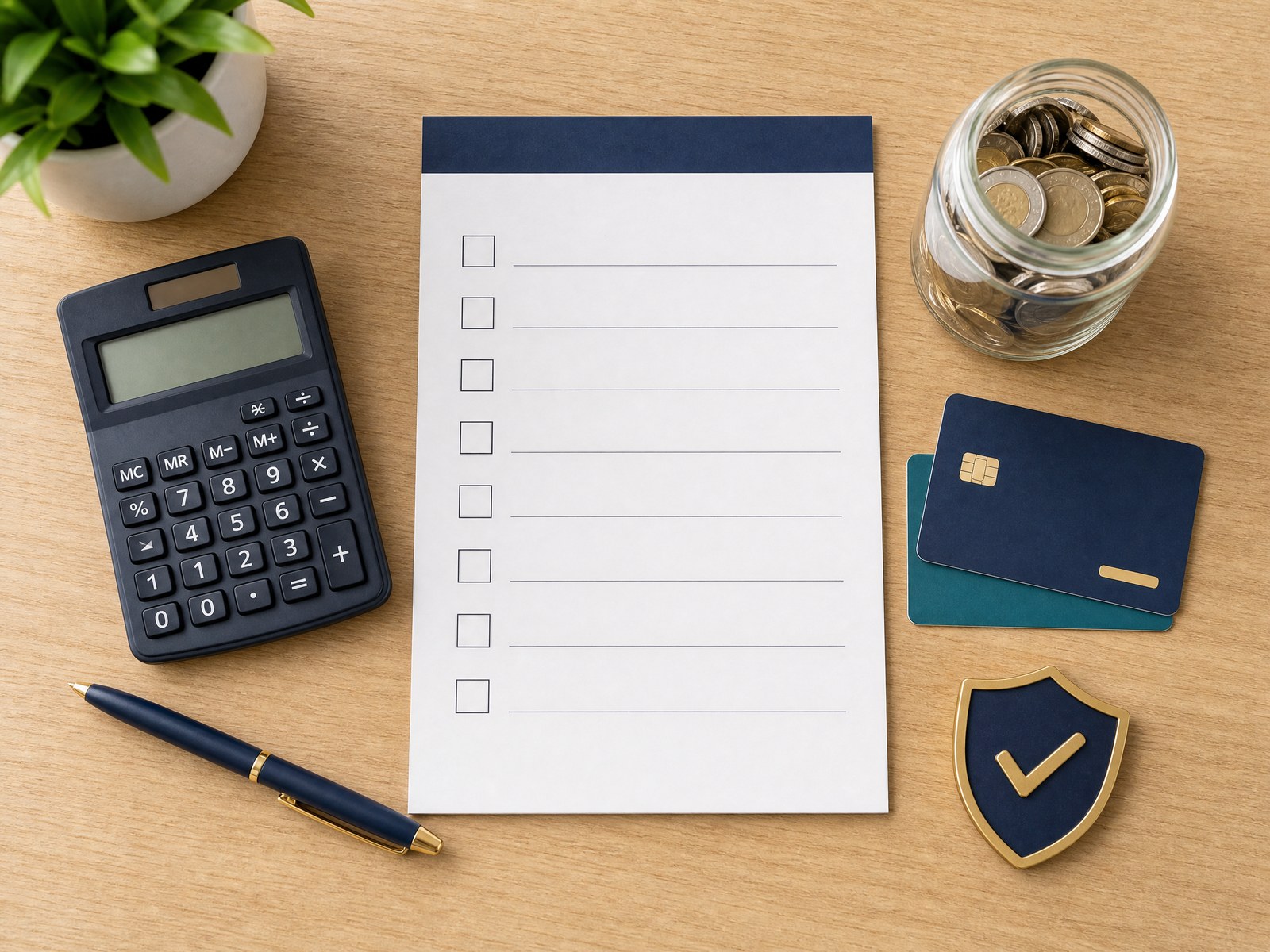 Savings-account opening checklist showing APY, fees, insurance, access, and transfer terms